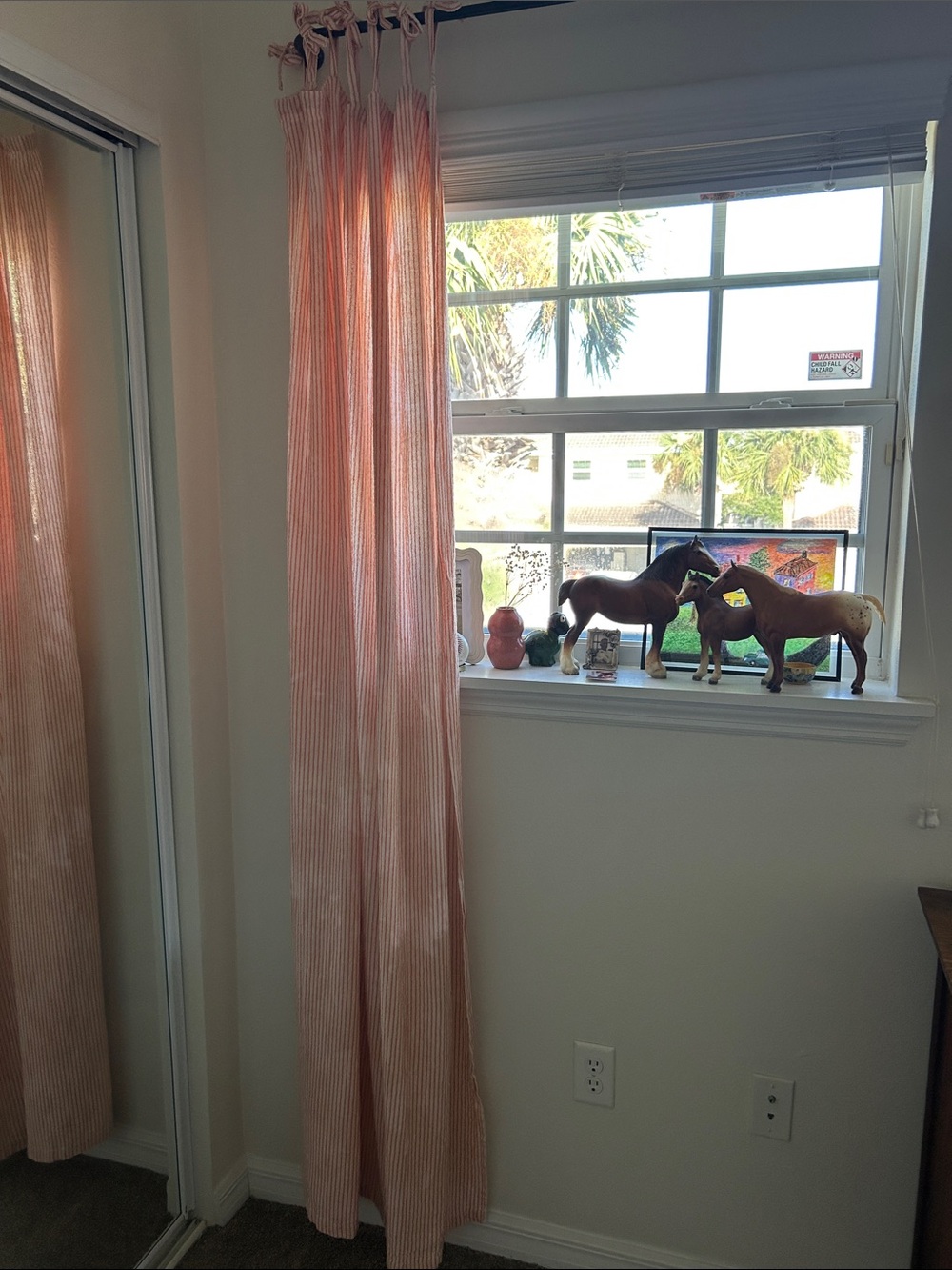 Amazon Orange Stripe Tie-Top Curtain Panel (2 Packs of 2)